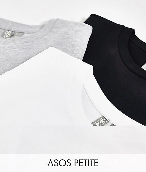 ASOS DESIGN Petite – Ultimate – T-Shirt aus Bio-Baumwolle mit Rundhalsaussc günstig online kaufen