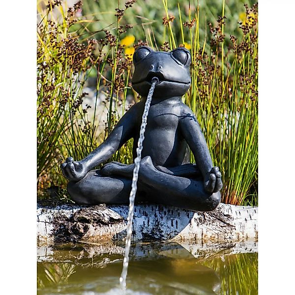 Heissner Teich-Deko Teichfigur Yoga-Frosch 23 cm hoch günstig online kaufen