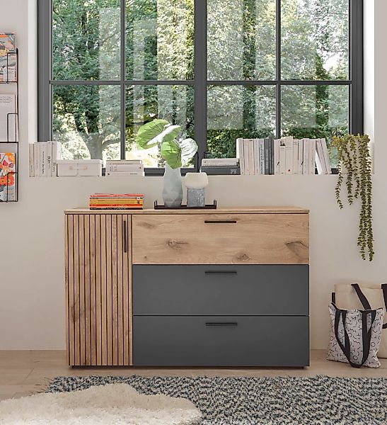 Schlafkontor Kombikommode "Daria mit 3 Schubkästen und Rillenoptik" günstig online kaufen