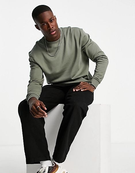 New Look – Sweatshirt in Khaki, Kombiteil-Grün günstig online kaufen