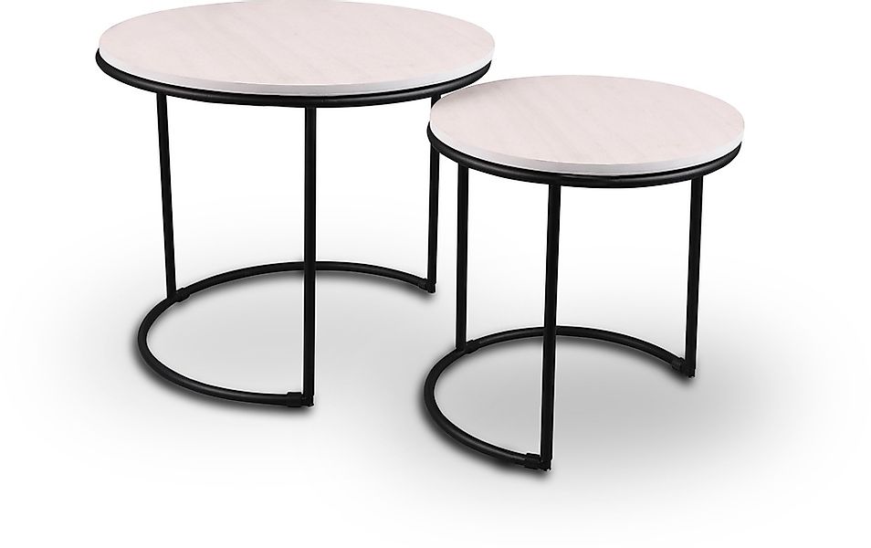 MIRRORS AND MORE Beistelltisch »Doreen«, (Set), Kombination aus Holz und Me günstig online kaufen