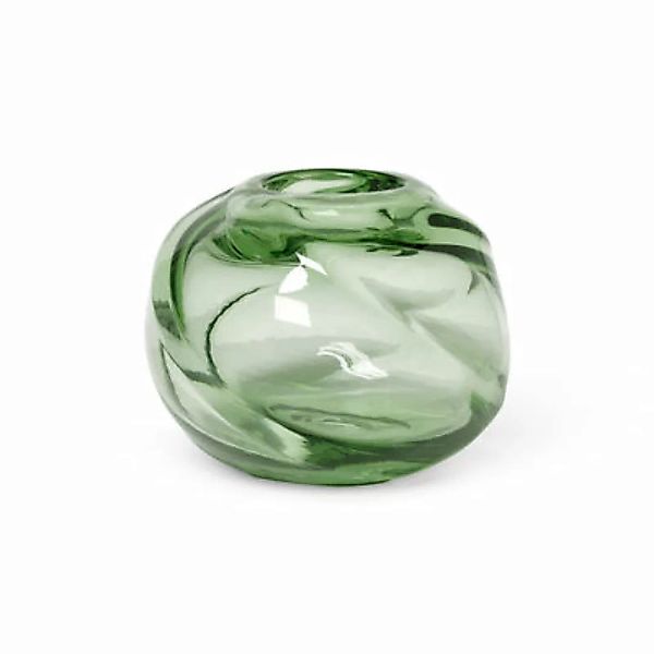 Vase Water Swirl glas grün / Recyceltes mundgeblasenes Glas - Ø 21 x H 16 c günstig online kaufen