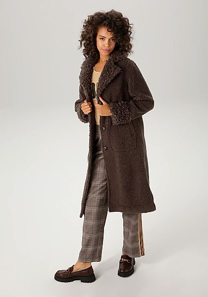 Aniston CASUAL Langmantel mit "Locken" am Reverskragen und den Ärmeln günstig online kaufen