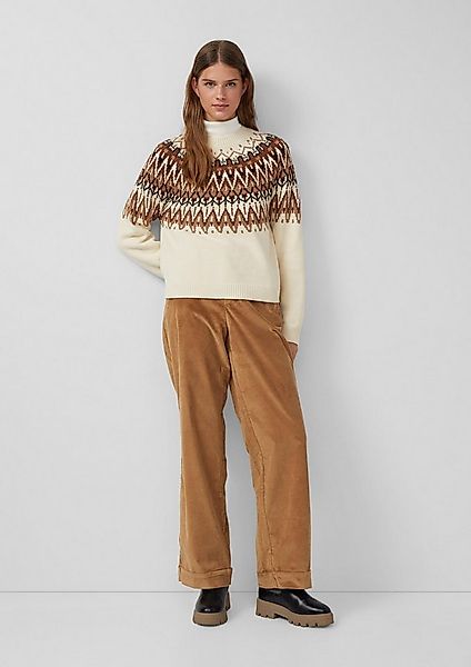 s.Oliver Chinos Hose Cordhose mit Wide Leg und umgeschlagenem Saum günstig online kaufen