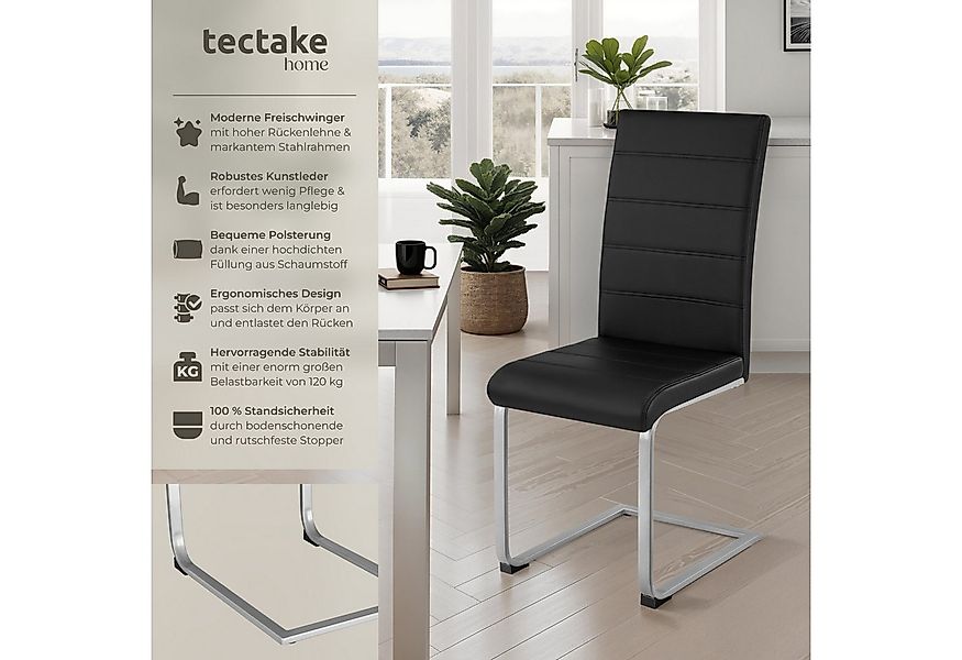 tectake Esszimmerstuhl Schwingstühle, gepolstert mit Kunstlederbezug, 41 x günstig online kaufen