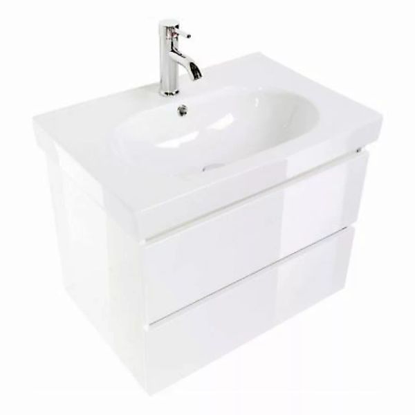 Lomadox Badezimmer Waschtisch mit 72,8cm Waschbecken KODIAK-02 Hochglanz we günstig online kaufen
