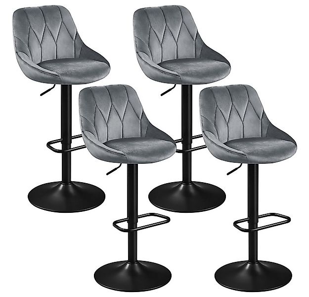 Yaheetech Barhocker (4 St), Verstellbare Sitzhöhe 61,5 cm - 83 cm Polsterho günstig online kaufen