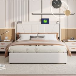 FUROKOY Stauraumbett Polsterbett Doppelbett mit USB/Typ-C günstig online kaufen