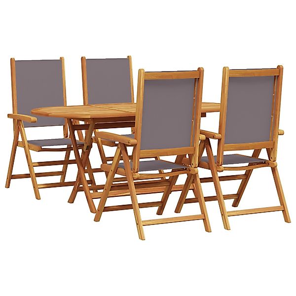 vidaXL 5-Teiliges Garten Essset Anthrazit Massivholz Akazie 3375744 günstig online kaufen