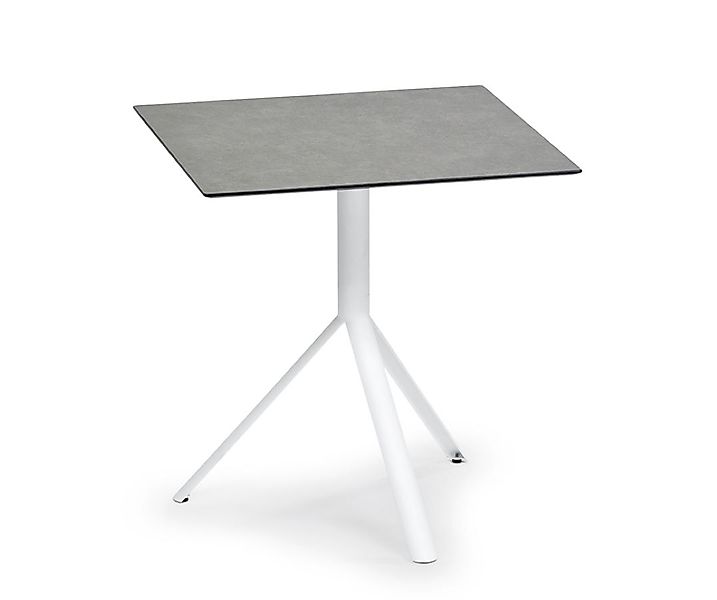 Trio Garten Bistrotisch eckig Weiß HPL Steingrau 69x69 cm günstig online kaufen
