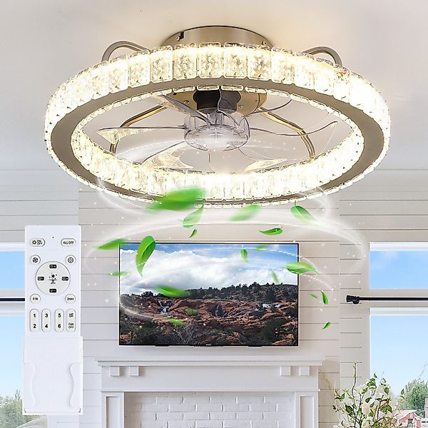 LETGOSPT Deckenleuchte 32W Deckenventilator mit beleuchtung günstig online kaufen