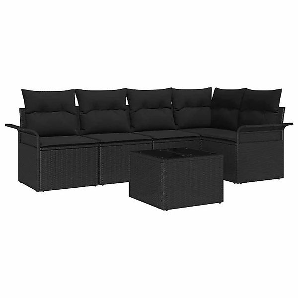 vidaXL Gartensofa-set mit Kissen 6-Tlg Poly-Rattan 3345373 günstig online kaufen