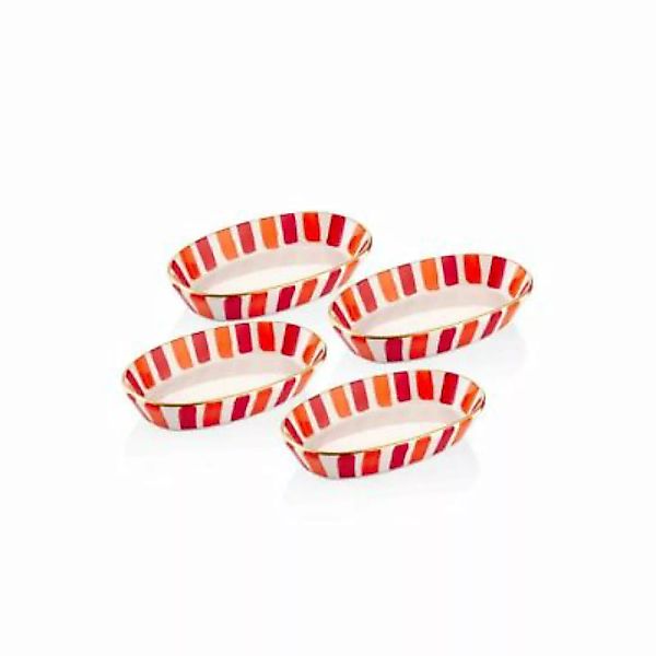 THE MIA Fez ovaler Servierteller 4-tlg. Set 10 x 17 x 4 cm rot günstig online kaufen
