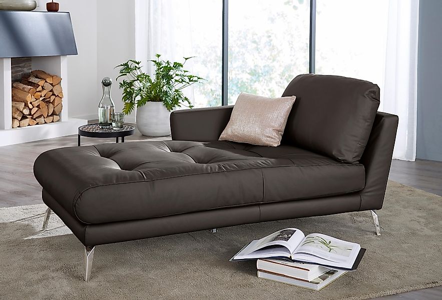 W.SCHILLIG Chaiselongue "softy", mit dekorativer Heftung im Sitz, Füße Chro günstig online kaufen