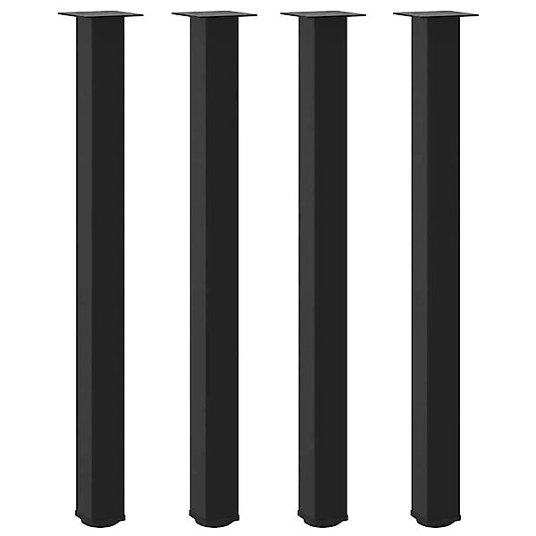 vidaXL Bartischbeine 4 Stk Schwarz 110-112 cm Stahl 4012480 günstig online kaufen