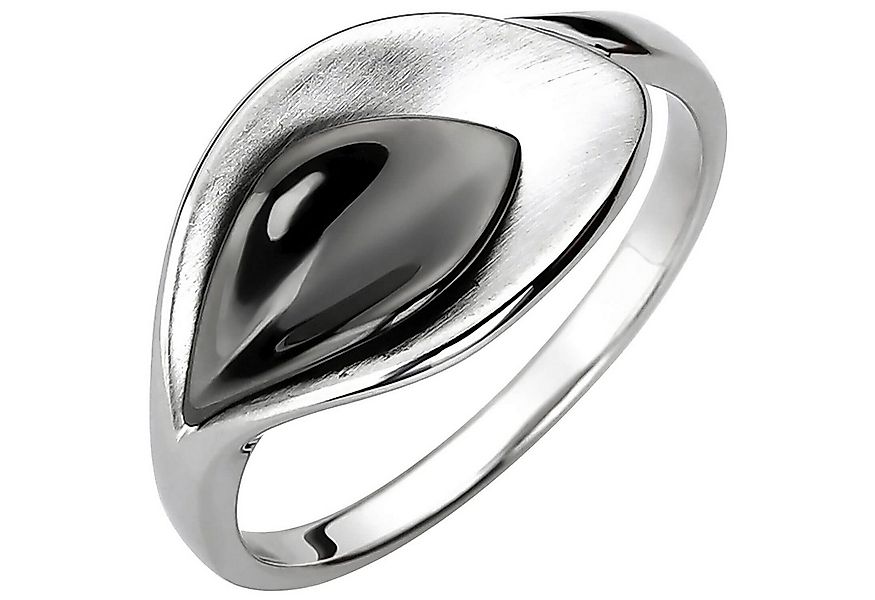 Schmuck Krone Silberring Ring 925 Silber Blatt teilmattiert & schwarz teilr günstig online kaufen