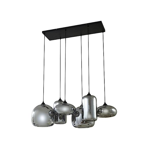 Lindby Pendelleuchte Marla 10033664 Modern in Schwarz aus Glas 6-flammig E2 günstig online kaufen