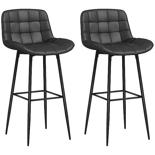 HOMCOM Barhocker 2er-Set, mit Fußstütze, Rückenlehne günstig online kaufen