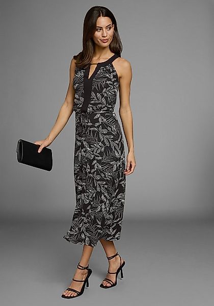 Laura Scott Sommerkleid Rundhalsausschnitt mit Kontrasteinsatz, Midi-Länge günstig online kaufen