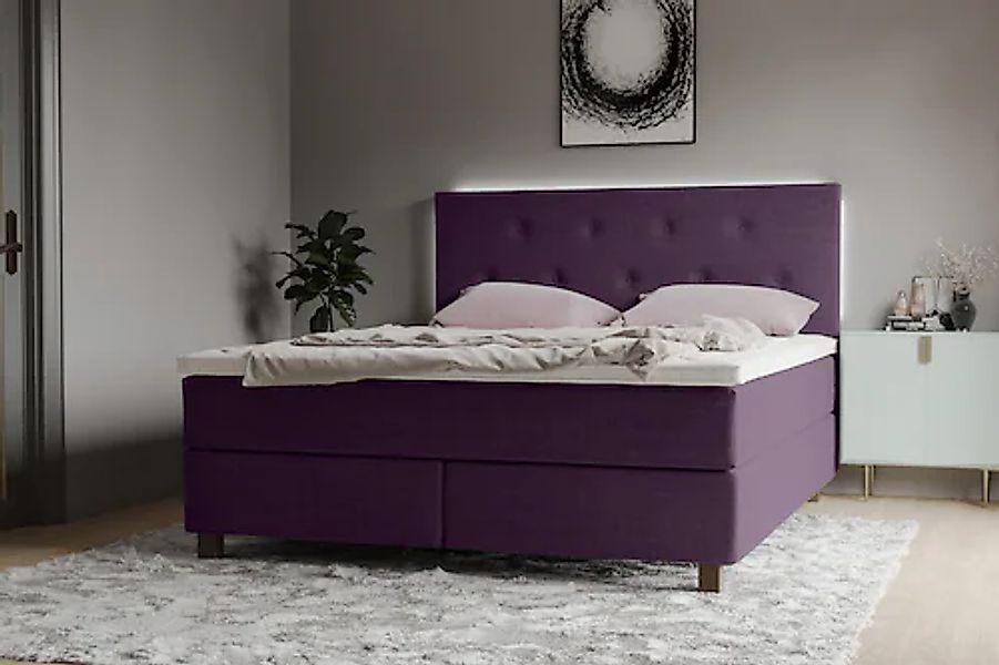 INOSIGN Boxspringbett »Alenika«, mit LED - Beleuchtung, mit Taschen-Federke günstig online kaufen