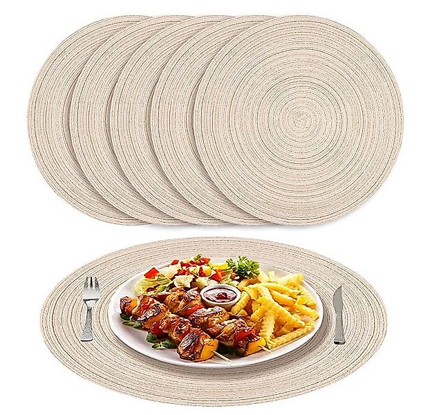 NUODWELL Platzset 6er Set Runde Platzsets Baumwolle,Hitzebeständig Geflocht günstig online kaufen