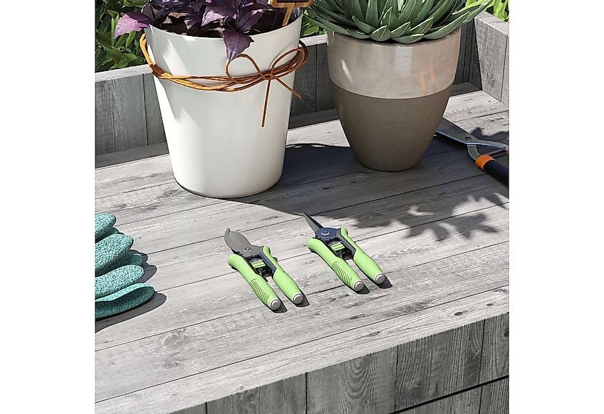 Outsunny Gartenpflege-Set 2 Stück, aus Edelstahl, mit Gartenschere, Astsche günstig online kaufen