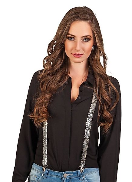 Boland Kostüm-Flügel Hosenträger Michel mit Pailletten - Silber günstig online kaufen