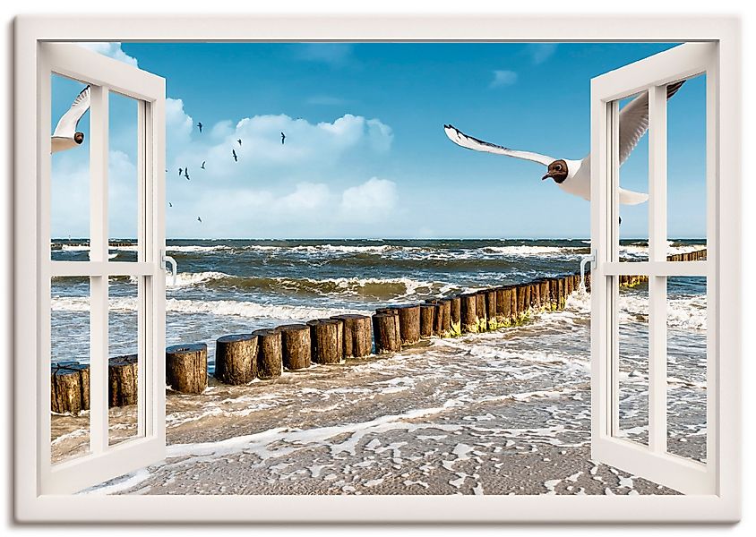 Artland Wandbild »Fensterblick - Ostsee« Fensterblick 1 Stk. tlg. als Leinw günstig online kaufen