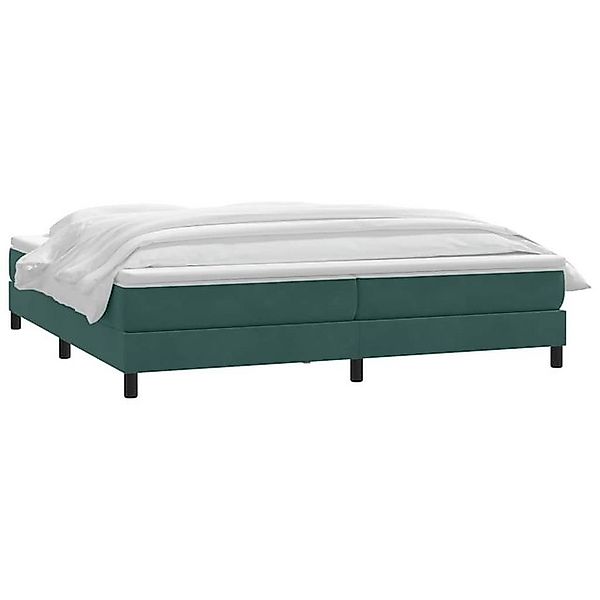 vidaXL Bett Boxspringbett mit Matratze Dunkelgrün 200x210 cm Samt günstig online kaufen