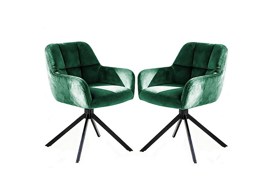 DUMOS Esszimmerstuhl Drehbarer Küchenstuhl Set – Gepolstert, Armlehnen, Met günstig online kaufen