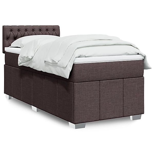 vidaXL Boxspringbett mit Matratze Dunkelbraun 80x200 cm Stoff 3289205 günstig online kaufen