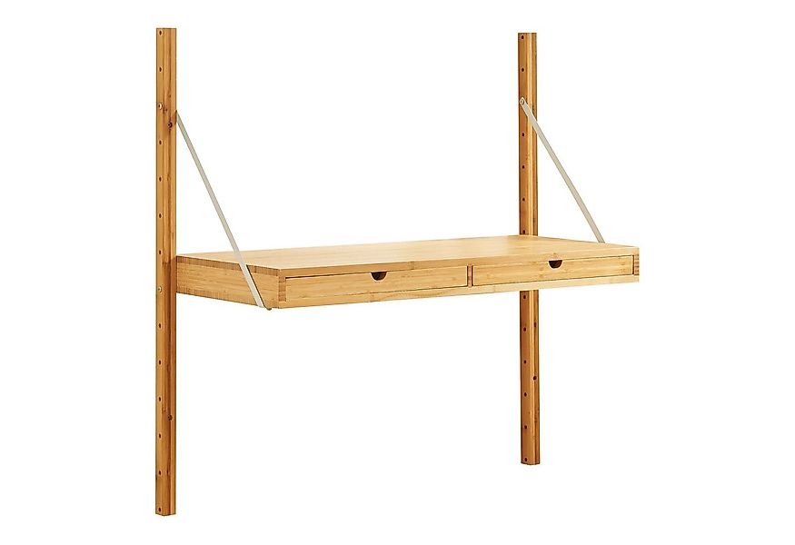 en.casa Wandregal, »Tingvoll« 2 Schubladen 85x85x36 cm Bambus günstig online kaufen