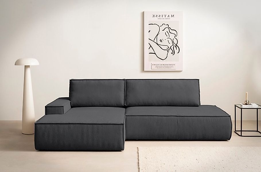 Home affaire Ecksofa »SHERWOOD, Schlafsofa in L-Form offen (275cm), Cord, L günstig online kaufen