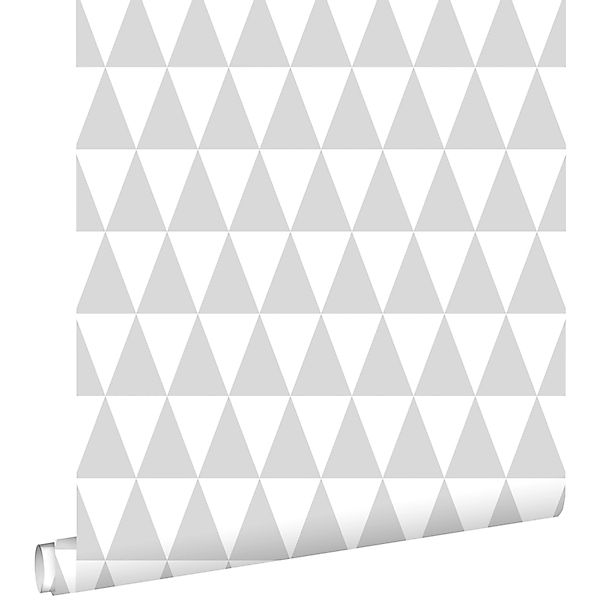 ESTAhome Tapete Grafische Geometrische Dreiecke Hellgrau Und Weiß 53 Cm X 1 günstig online kaufen