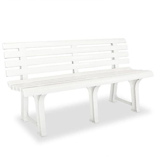 furnicato Gartenbank 145,5 cm Kunststoff Weiß günstig online kaufen