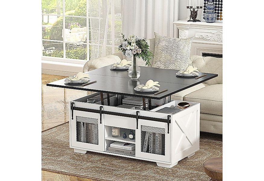 VOWNER Couchtisch 3-in-1-Multifunktions-Wohnzimmertisch, höhenverstellbar, günstig online kaufen