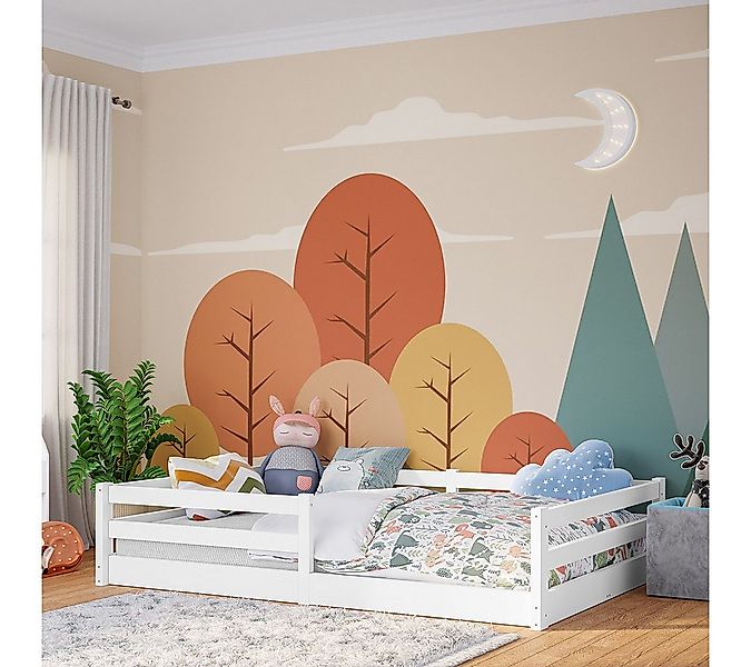 Bellabino Kinderbett Iskri mit Rausfallschutz und Lattenrost (weiß, optiona günstig online kaufen