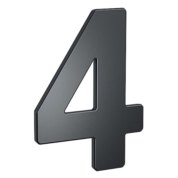 BASI Hausnummer, (Packung), aus Stahl, anthrazit, Wetterfest, Ziffer 4 günstig online kaufen