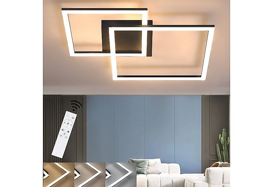 Nettlife LED Deckenleuchte LED Deckenleuchte 2 Quadrat Kristall, LED fest i günstig online kaufen