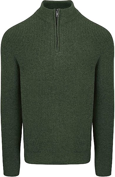 Steppin' Out Half Zip Pullover Lammwolle Olivgrün - Größe S günstig online kaufen