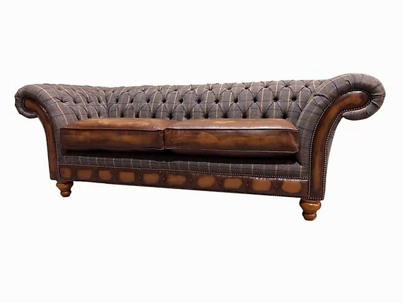 JVmoebel Chesterfield-Sofa 3-SITZER SOFA HANDGEFERTIGT AUS CHESTERFIELD WOL günstig online kaufen