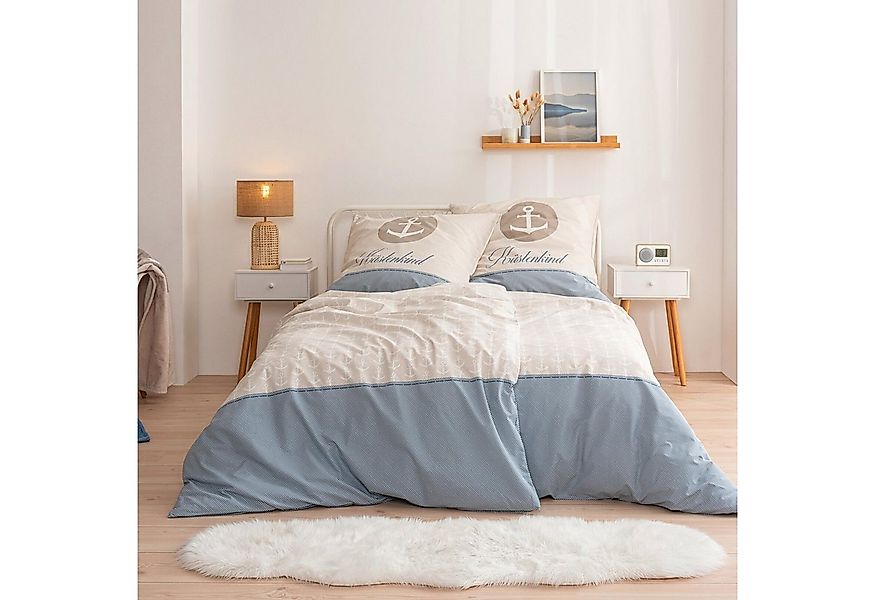 MTOnlinehandel Bettwäsche Küstenkind Anker, 100% Baumwolle, ideal als Partn günstig online kaufen