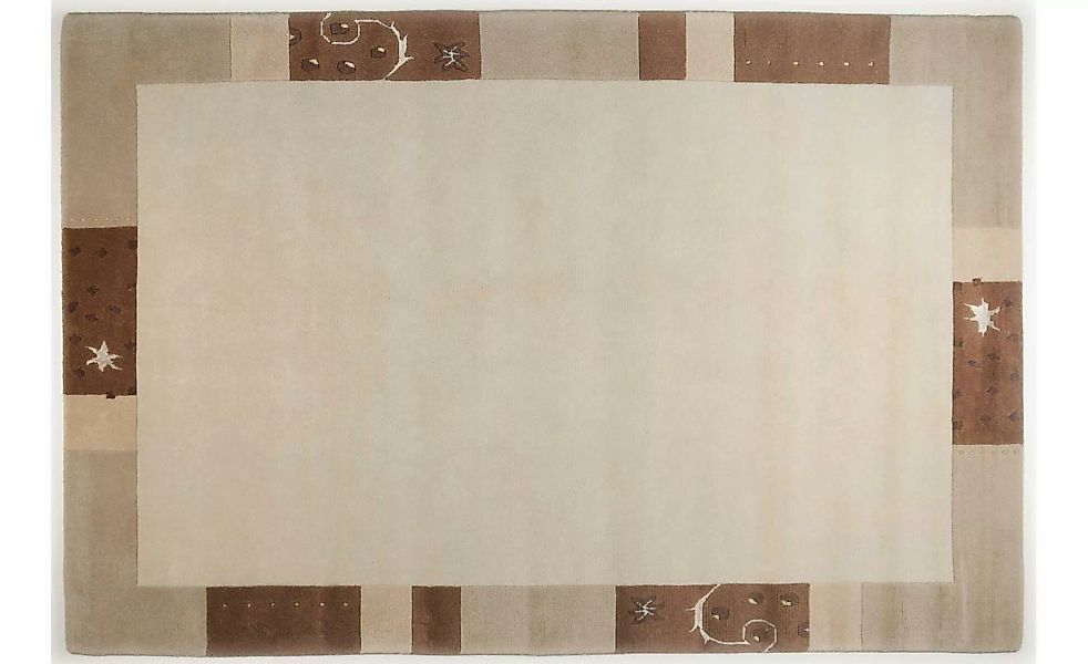 THEKO Wollteppich  Royal Ganges ¦ beige ¦ Viskose ¦ Maße (cm): B: 90 H: 1,3 günstig online kaufen