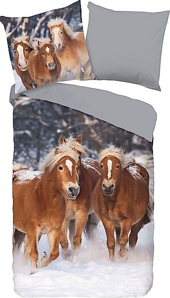 good morning Kinderbettwäsche Happy horses Bettwäsche-Set Bettbezug & Kisse günstig online kaufen