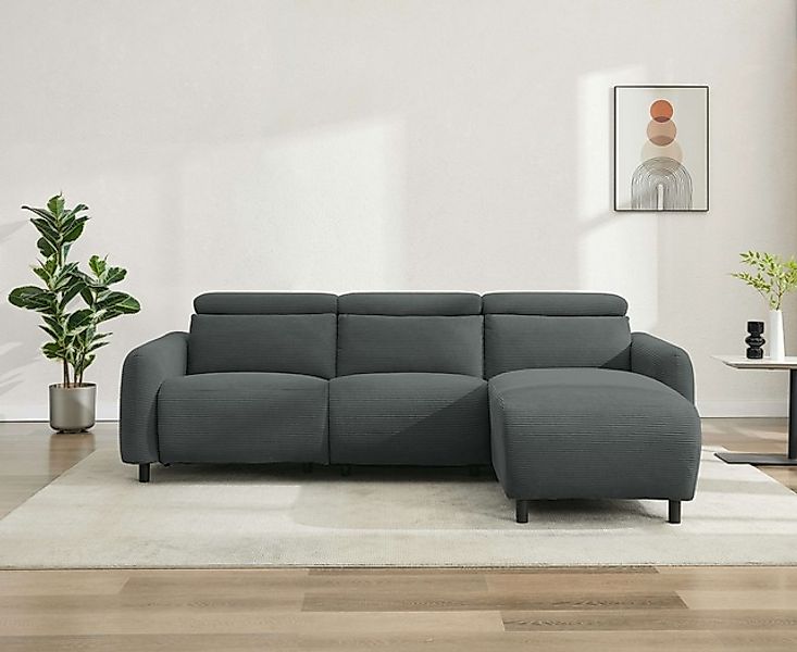 Home affaire Ecksofa »SKAANE in Cord, L-Form, 274 cm, manuelle u. elektrisc günstig online kaufen