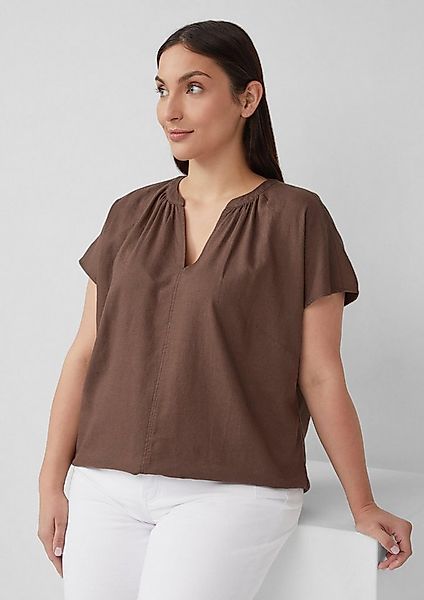 s.Oliver Kurzarmbluse Bluse Ärmellose Bluse aus Leinenmix im Relaxed Fit günstig online kaufen