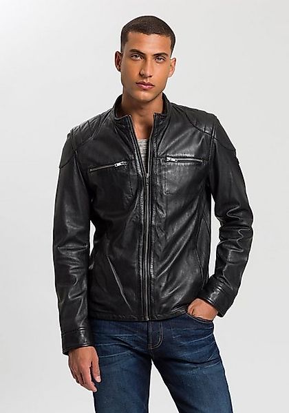 Bruno Banani Lederjacke Flint aus Lammnappaleder, taillierter Schnitt, Bike günstig online kaufen