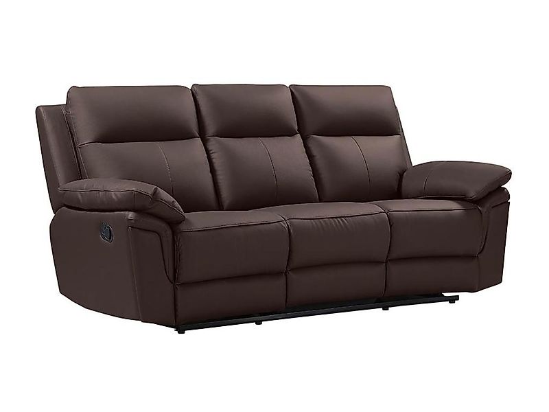 Relaxsofa 3-Sitzer - Büffelleder - Braun - PAKITA günstig online kaufen