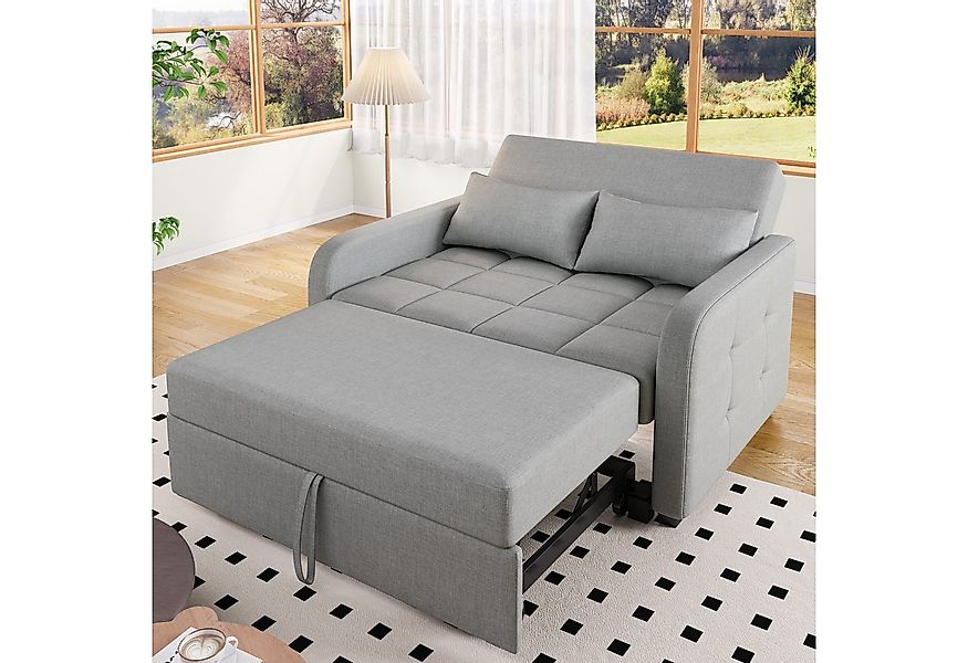 Merax Schlafsofa mit verstellbarer Rückenlehne & Kissen, 127x75x94 cm/127x1 günstig online kaufen