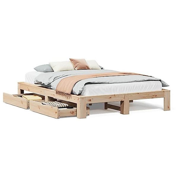 vidaXL Bett, Massivholzbett ohne Matratze 150x200 cm Kiefernholz günstig online kaufen